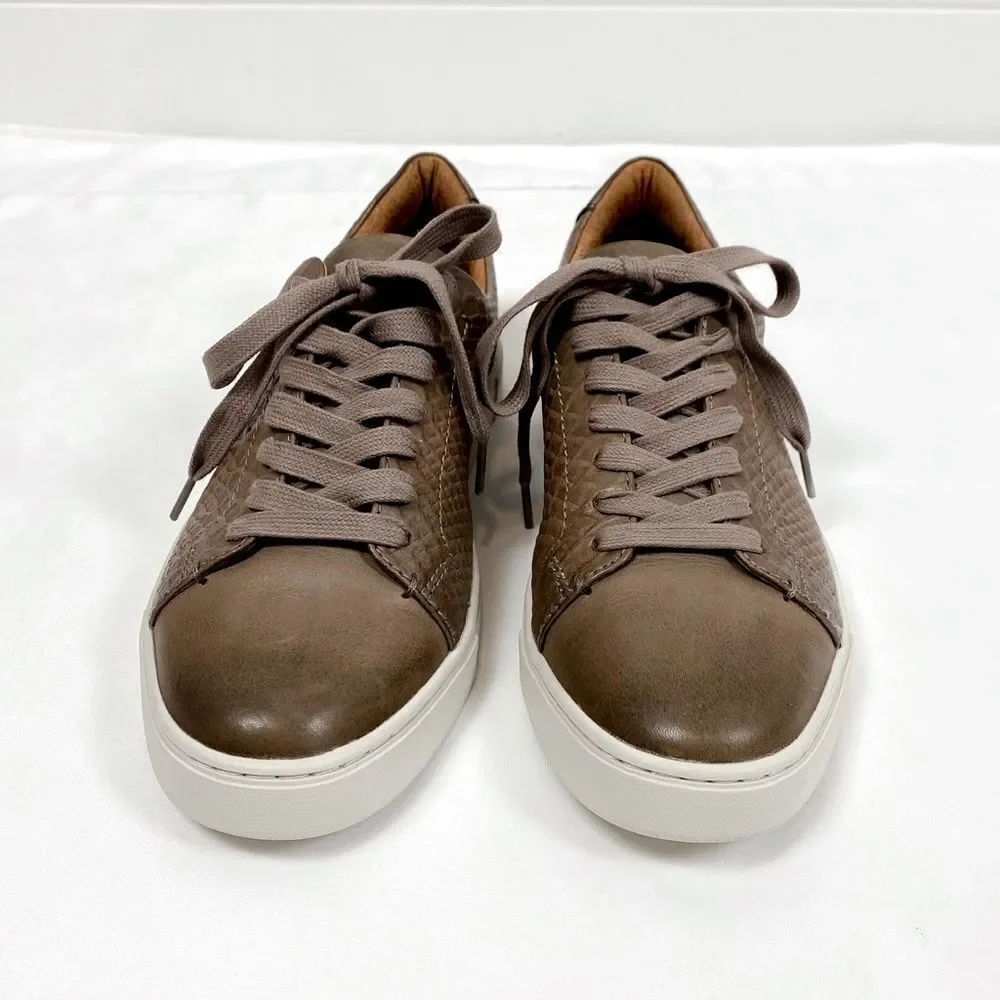 FRYE Ivy Low Lace Leather Embossed Sneakers